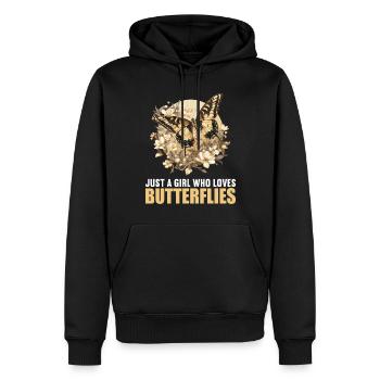papillon papillons papillon papillon - Sweat à capuche Premium bio Homme - noir - Devant - Nico (187cm)