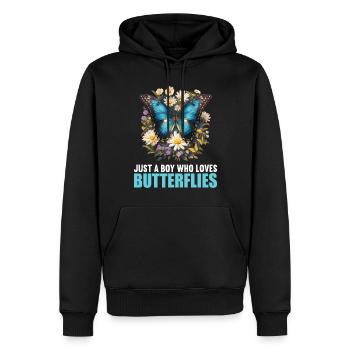 papillon papillons papillon papillon - Sweat à capuche Premium bio Homme - noir - Devant - Nico (187cm)