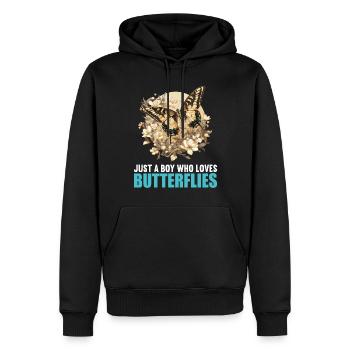 papillon papillons papillon papillon - Sweat à capuche Premium bio Homme - noir - Devant - Nico (187cm)
