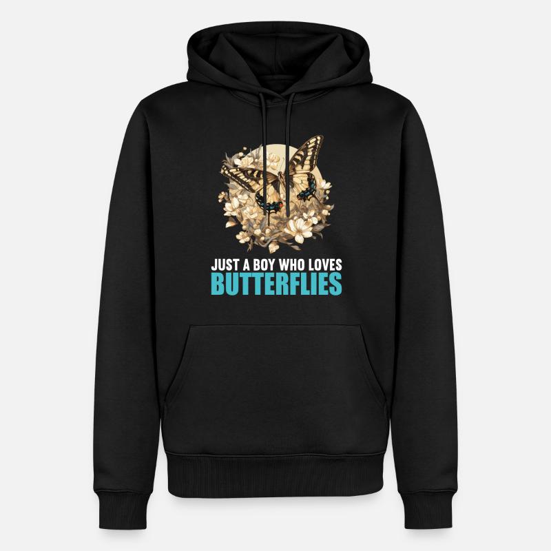 papillon papillons papillon papillon - Sweat à capuche Premium bio Homme - noir