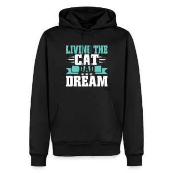 Cat Dad Gifts - Männer Premium Bio Hoodie - Schwarz - Vorne - Nico (187cm)