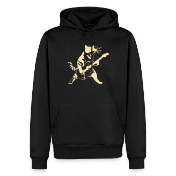 Rockin' Kitty Ein Cooles Design Mit Einer Katze - Männer Premium Bio Hoodie - Schwarz - Vorne - Nico (187cm)