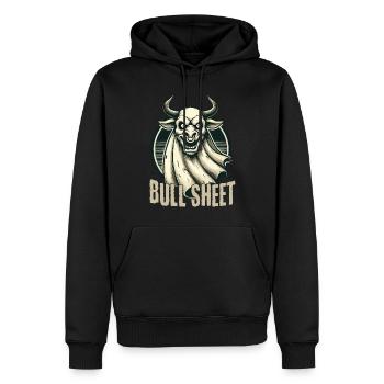 Feuille de taureau illustration amusante avec taureau - Sweat à capuche Premium bio Homme - noir - Devant - Nico (187cm)