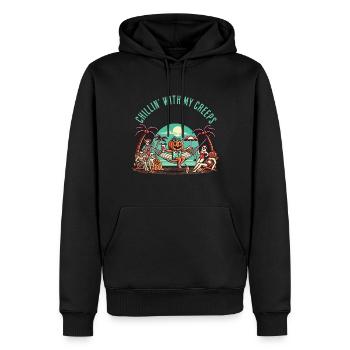 Chillin' Mit Meinen Creeps Kürbis - Männer Premium Bio Hoodie - Schwarz - Vorne - Nico (187cm)