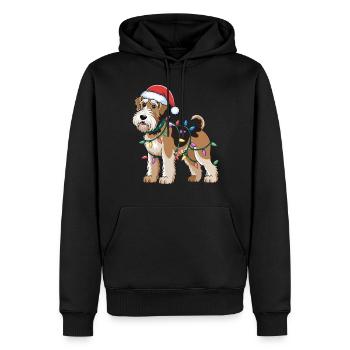 Airedale Terrier Lumières de Noël Noël Chiens Cadeaux - Sweat à capuche Premium bio Homme - noir - Devant - Nico (187cm)