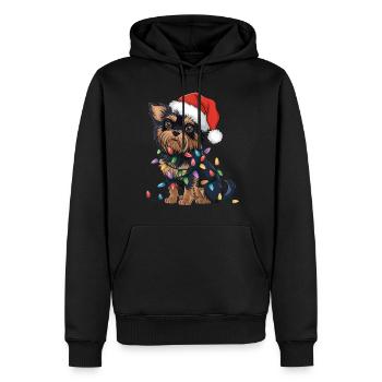 Affenpinscher Christmas Lights Xmas Dogs Gifts - Männer Premium Bio Hoodie - Schwarz - Vorne - Nico (187cm)