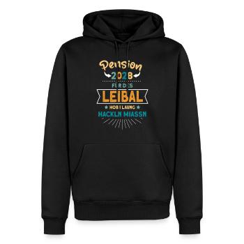 Pension 2028 für des Leibal - Männer Premium Bio Hoodie - Schwarz - Vorne - Nico (187cm)