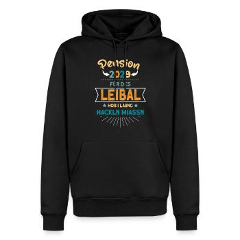 Pension 2029 für des Leibal - Männer Premium Bio Hoodie - Schwarz - Vorne - Nico (187cm)