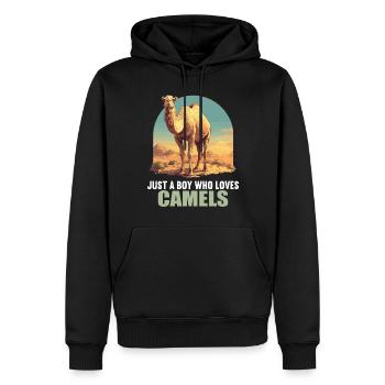 Camel Kamele Kamel - Männer Premium Bio Hoodie - Schwarz - Vorne - Nico (187cm)