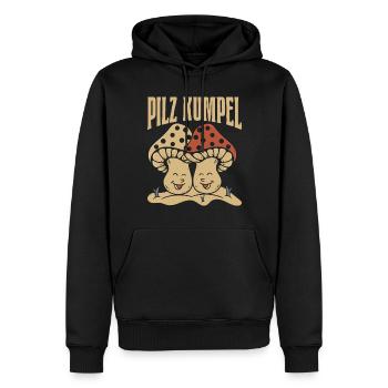 Chasse aux champignons Mushroom Buddy Mushroom Collector - Sweat à capuche Premium bio Homme - noir - Devant - Nico (187cm)