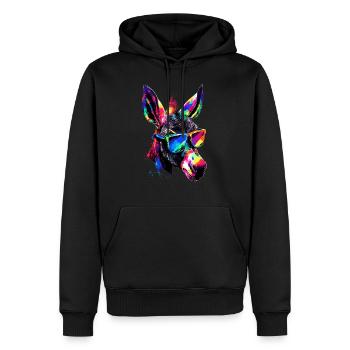 Esel in Bunt Popart Farben Hausesel Donkey Reiten - Männer Premium Bio Hoodie - Schwarz - Vorne - Nico (187cm)