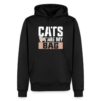 Cat Dad Gifts - Männer Premium Bio Hoodie - Schwarz - Vorne - Nico (187cm)