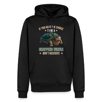 Dicton de tortue serpentine alligator | Drôle - Sweat à capuche Premium bio Homme - noir - Devant - Nico (187cm)