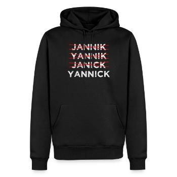 Le nom n’a qu’une seule orthographe correcte : - Sweat à capuche Premium bio Homme - noir - Devant - Nico (187cm)
