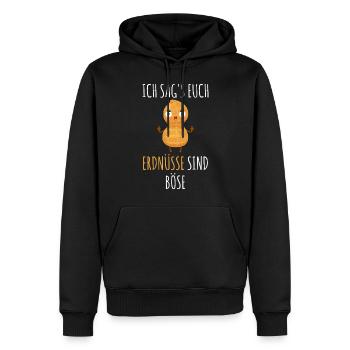 Erdnüsse sind böse | Lustige Erdnuss Allergie | - Männer Premium Bio Hoodie - Schwarz - Vorne - Nico (187cm)
