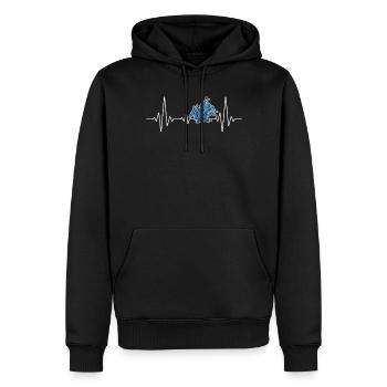 Couleur grenouille grimpante arbre | Amusement - Sweat à capuche Premium bio Homme - noir - Devant - Nico (187cm)