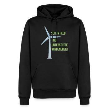 Une bouffée d’air frais pour l’avenir | Partisans de la - Sweat à capuche Premium bio Homme - noir - Devant - Nico (187cm)