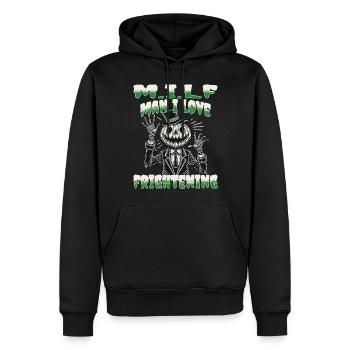 M.I.L.F Homme J’aime Effrayant Halloween - Sweat à capuche Premium bio Homme - noir - Devant - Nico (187cm)