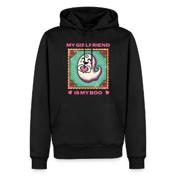 Meine Freundin Ist Mein Boo Geist - Männer Premium Bio Hoodie - Schwarz - Vorne - Nico (187cm)