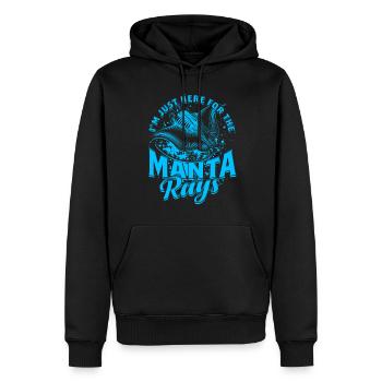 Mantarochen Je suis juste là pour les raies manta - Sweat à capuche Premium bio Homme - noir - Devant - Nico (187cm)