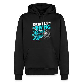 Raies manta Plongée avec les raies manta - Sweat à capuche Premium bio Homme - noir - Devant - Nico (187cm)