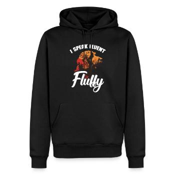 Bernedoodle, Ich Spreche Fließend, Flauschig - Männer Premium Bio Hoodie - Schwarz - Vorne - Nico (187cm)