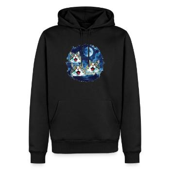 La vie est meilleure avec les chats - Sweat à capuche Premium bio Homme - noir - Devant - Nico (187cm)