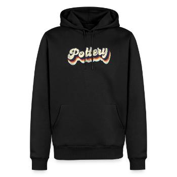 Pottery Ceramics Artist Retro - Men’s Premium Organic Hoodie - black - Front - Nico (187cm)