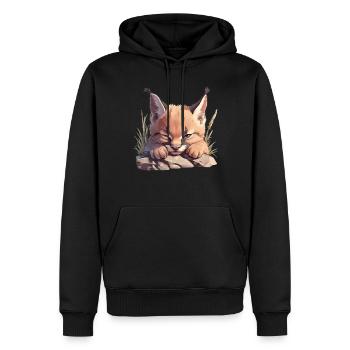 Caracal Karakale Karakal - Sweat à capuche Premium bio Homme - noir - Devant - Nico (187cm)