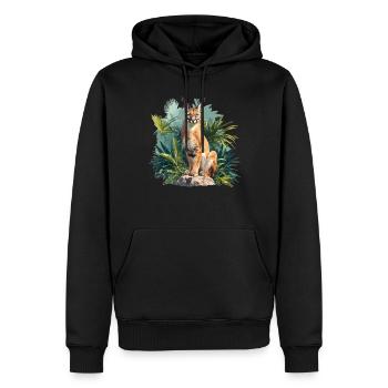 Caracal Karakale Karakal - Sweat à capuche Premium bio Homme - noir - Devant - Nico (187cm)