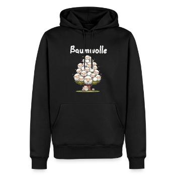 Baumwolle Schaf Cartoon Lustiges Schafe Wortspiel - Männer Premium Bio Hoodie - Schwarz - Vorne - Nico (187cm)