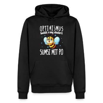 L’optimisme signifie à l’inverse Sumsi avec les fesses plus drôles - Sweat à capuche Premium bio Homme - noir - Devant - Nico (187cm)