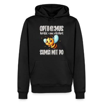 L’optimisme signifie à l’inverse Sumsi avec les fesses plus drôles - Sweat à capuche Premium bio Homme - noir - Devant - Nico (187cm)
