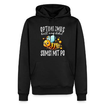 L’optimisme signifie à l’inverse Sumsi avec les fesses plus drôles - Sweat à capuche Premium bio Homme - noir - Devant - Nico (187cm)