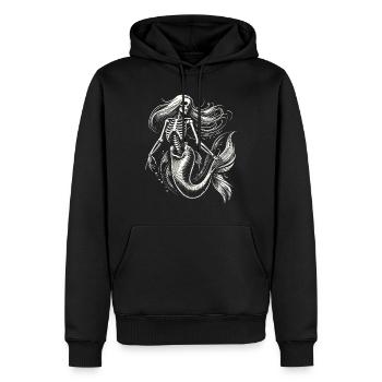 Skelett Meerjungfrau Mystischer Ozean Kunst - Männer Premium Bio Hoodie - Schwarz - Vorne - Nico (187cm)