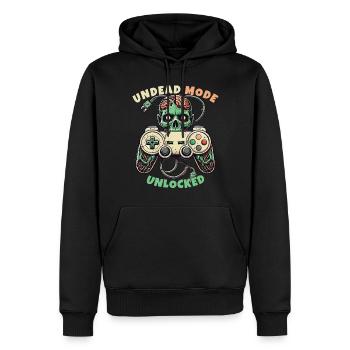 Manette de jeu Zombie : Mode Mort-vivant - Sweat à capuche Premium bio Homme - noir - Devant - Nico (187cm)