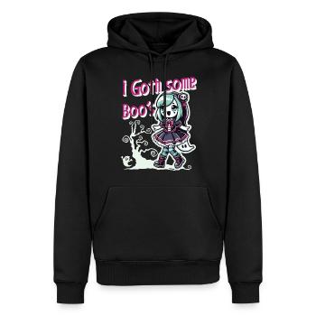 Halloween Goth Girl J’ai des fantômes - Sweat à capuche Premium bio Homme - noir - Devant - Nico (187cm)