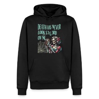 La mort n’a jamais été aussi belle sur moi - Sweat à capuche Premium bio Homme - noir - Devant - Nico (187cm)