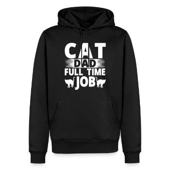 Cat Dad Gifts - Männer Premium Bio Hoodie - Schwarz - Vorne - Nico (187cm)
