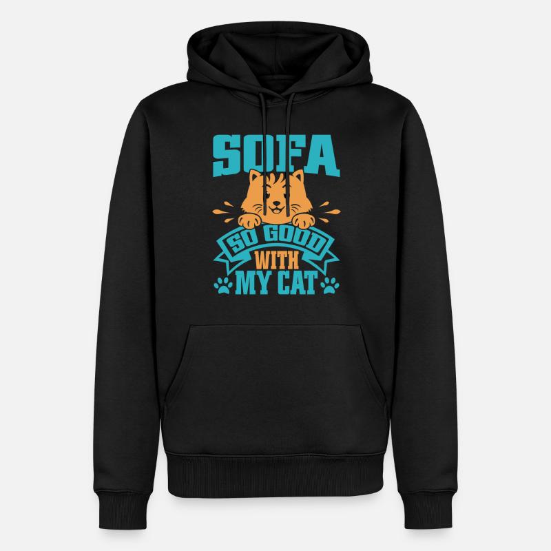 Cadeaux Chat Papa - Sweat à capuche Premium bio Homme - noir