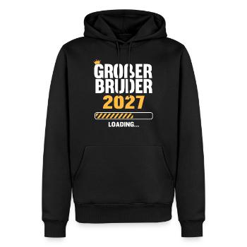 Großer Bruder 2027 Loading - Männer Premium Bio Hoodie - Schwarz - Vorne - Nico (187cm)