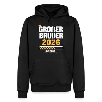 Big Brother 2026 Chargement - Sweat à capuche Premium bio Homme - noir - Devant - Nico (187cm)