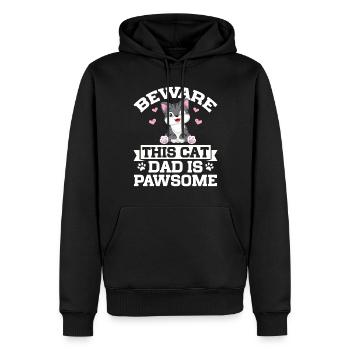 Cat Dad Gifts - Männer Premium Bio Hoodie - Schwarz - Vorne - Nico (187cm)