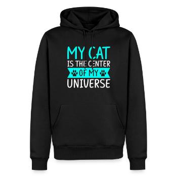 Cat Dad Gifts - Männer Premium Bio Hoodie - Schwarz - Vorne - Nico (187cm)