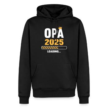 Opa 2025 Loading - Männer Premium Bio Hoodie - Schwarz - Vorne - Nico (187cm)