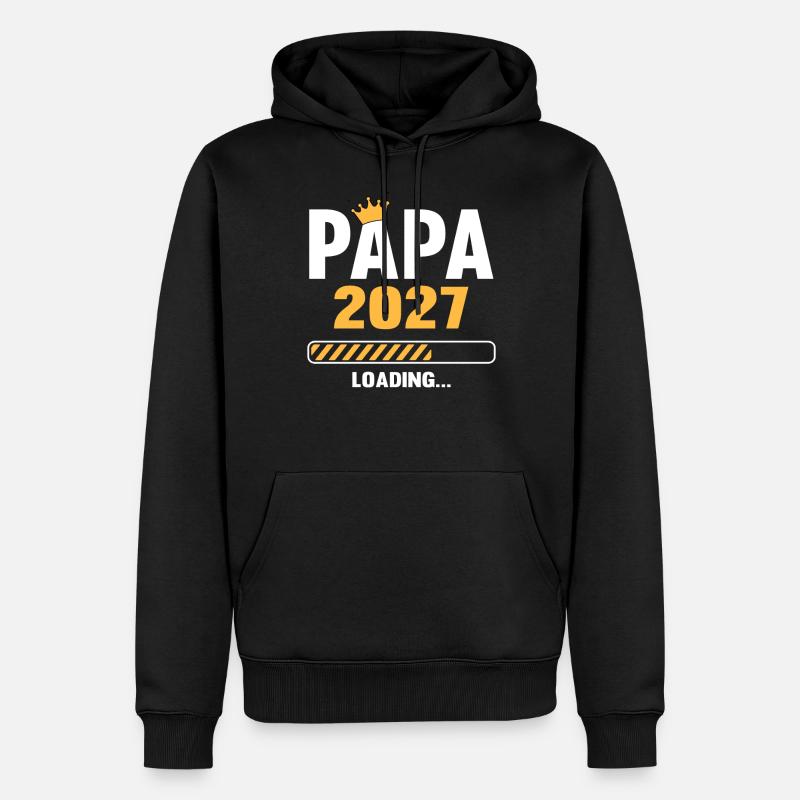 Papa 2027 Loading - Männer Premium Bio Hoodie - Schwarz