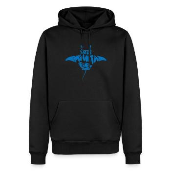 Raies Manta Nous sommes Manta Be ! - Sweat à capuche Premium bio Homme - noir - Devant - Nico (187cm)
