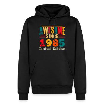Génial depuis 1985 Anniversaire 40 ans - Sweat à capuche Premium bio Homme - noir - Devant - Nico (187cm)
