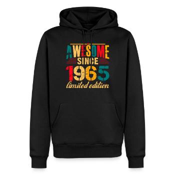 Awesome since 1965 Birthday 60 Years old - Männer Premium Bio Hoodie - Schwarz - Vorne - Nico (187cm)