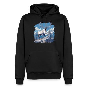 Caribou Karibus Karibu - Männer Premium Bio Hoodie - Schwarz - Vorne - Nico (187cm)